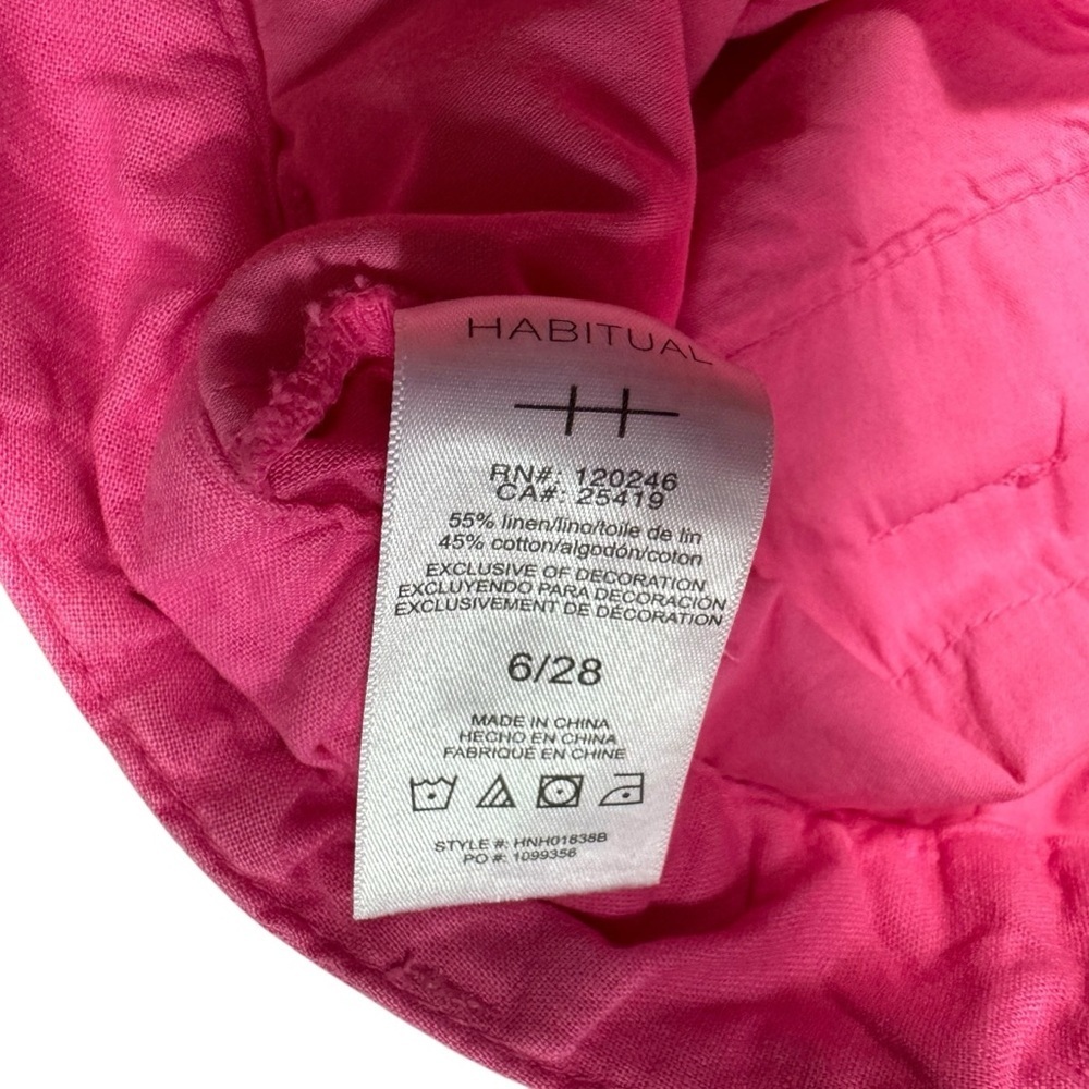 NWT New Habitual Linen Cotton Cropped Kick Flare Pink Pants Size 28'' - Picture 6 of 10